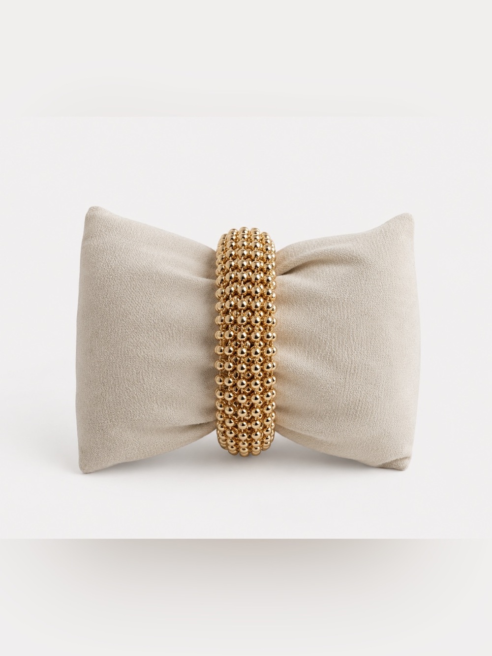 Gold Beaded Cluster Stretch Bracelet Statement Bubble Ball Cuff Bangle